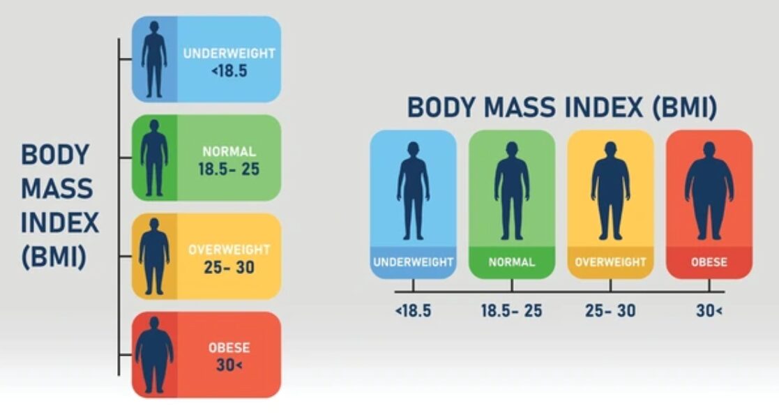 p3 BMI chart showing categories: Underweight